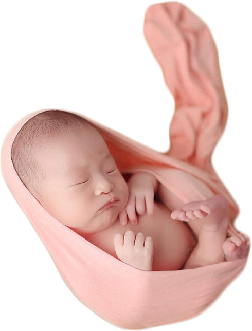 Zeroest Newborn Photography Stretch Wrap Boy Girl Baby Wraps Photography Props Baby Photo Prop Stretch Blanket for Baby (Light Orange)...